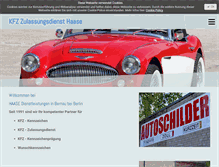 Tablet Screenshot of kfz-zulassung-haase.de